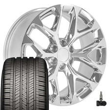 Set4 Oe Wheels Cv98c 22x9 Chrome Rims Goodyear Touring Tires Tpms 6x139.7 Set4 Oe Wheels Cv98c 22x9 Chrome Rims Goodyear Touring Tires Tpms 6x139.7