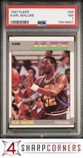 1987 FLEER #68 KARL MALONE JAZZ HOF PSA 7