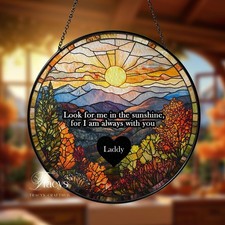 Memorial Stained Glass Suncatcher, Lightcatcher Loss Of Dad, Window Decor