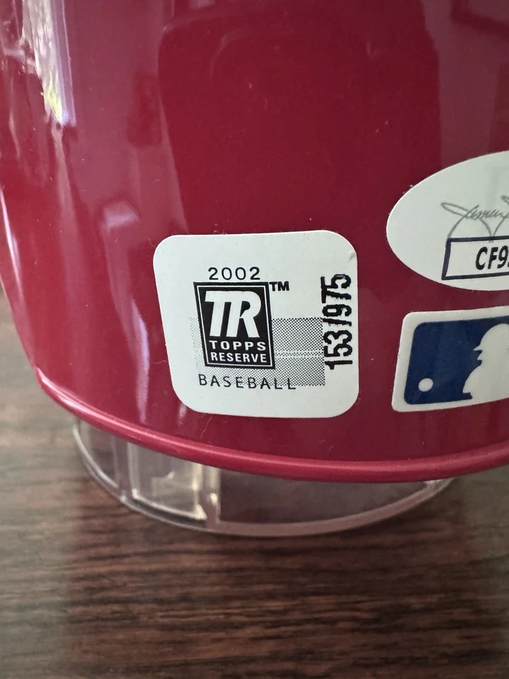 Adam Dunn Signed Reds Mini Helmet Topps Reserve 2002 JSA Authenticated - Image 3 of 3