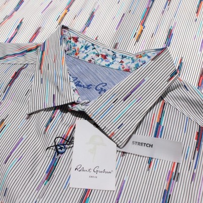 Robert Graham NWT Shipping Lines Casual Button Down Shirt Size 2XL Classic White
