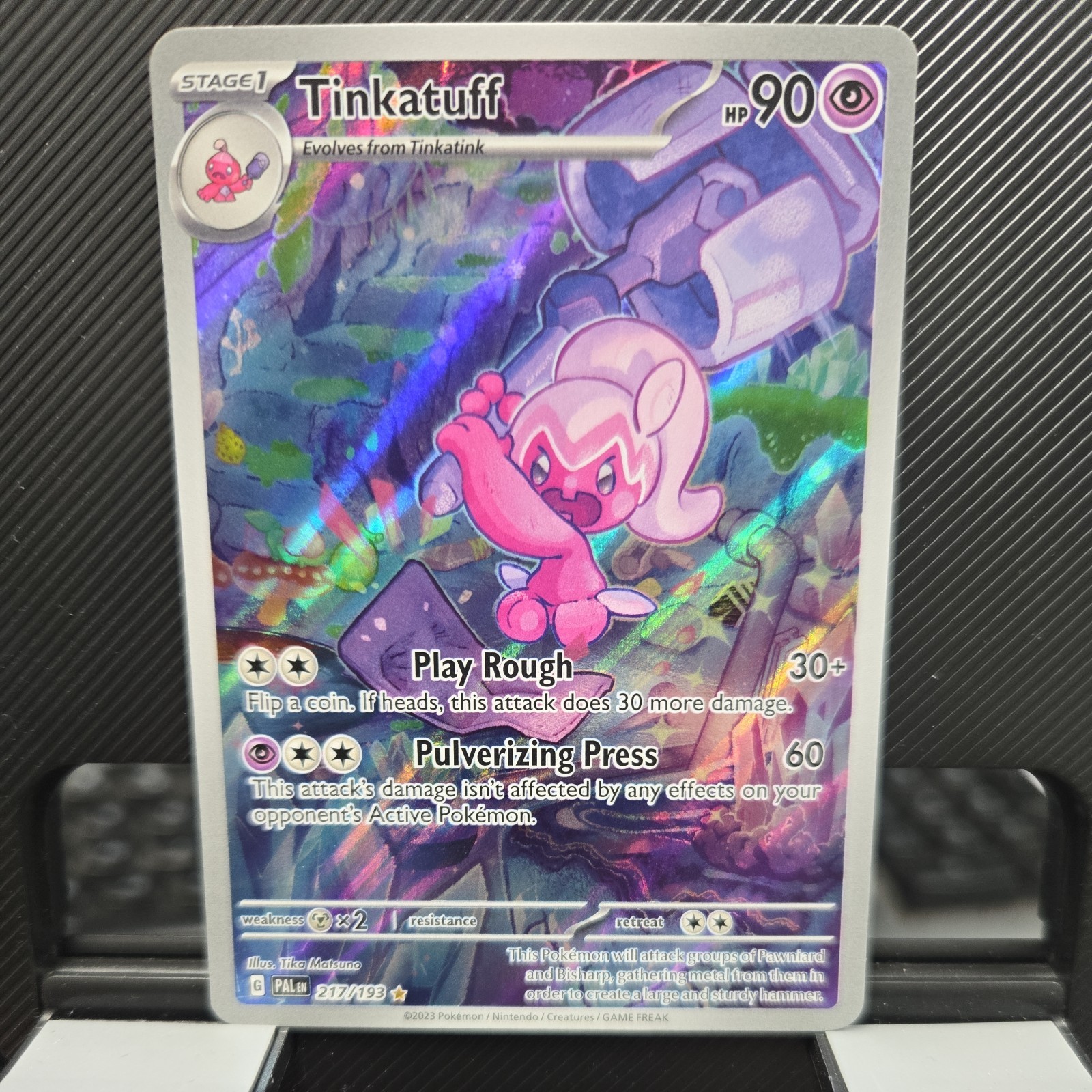 NM-Mint Tinkatuff - 217/193 - Illustration Rare Pokemon Paldea Evolved