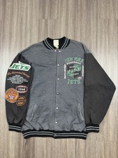 1968 New York Jets World Champs Long Gone NFL Sweatshirt Jacket Large Vintage 90