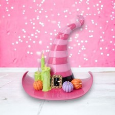 17" Pink Witch Hat With LED Light Halloween Decor SHIPS WITHIN 10 DAYS NEW