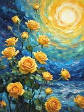 Paint by Numbers for Adults Beginners,Yellow Rose Adult Paint by Number Kits