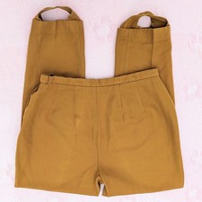 Vintage 70s Mustard Stirrup Pants Women's Small High Rise Trousers Ankle