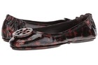 Tory Burch Minnie Travel Reva Flats Tortoise Shell Patent Leather Sz 8 Msrp $228
