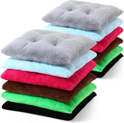 12 Pcs Faux Rabbit Fur Floor Pillows - Soft Large Cushions for Home & Yoga