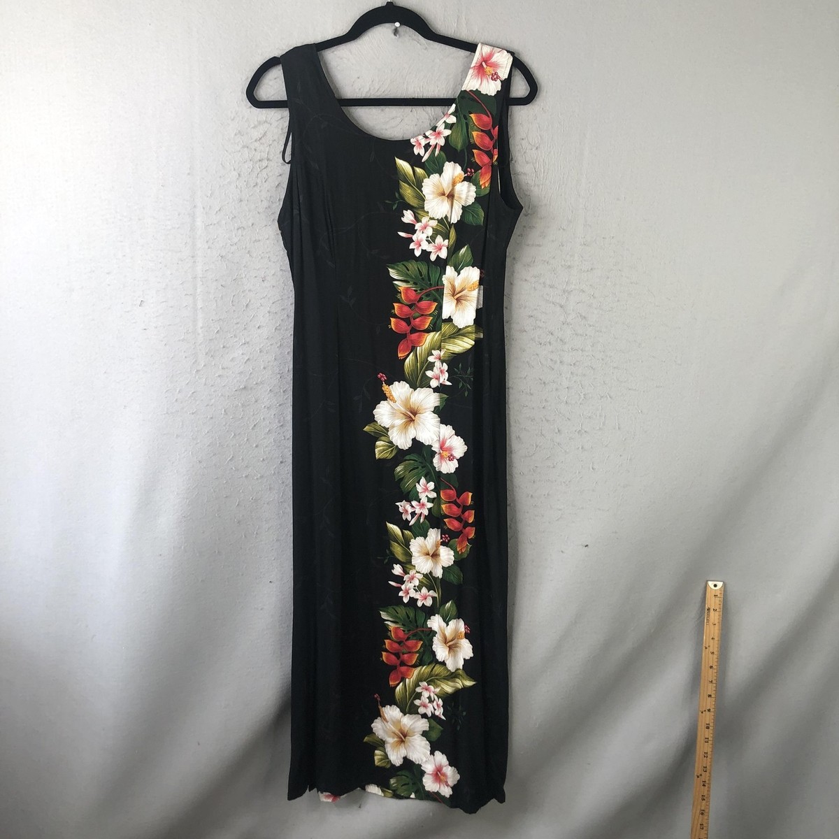 Hawaiian Dress Womens M Black Floral Tropical Maxi Sundress Rayon Beach Cruise | eBay Hawaiian Dress Womens M Black Floral Tropical Maxi Sundress Rayon Beach Cruise | eBay