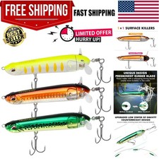 Realistic Double-Blade Popobait Lures Set - Attracts Bass & Catfish Instantly