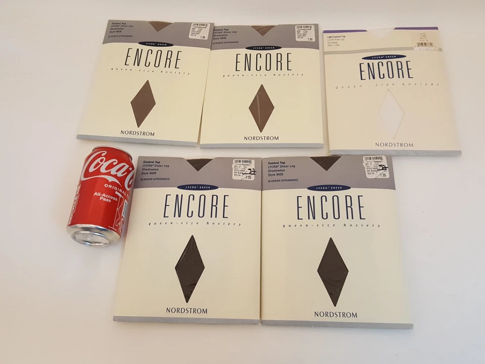 Nuevo en paquete Pantimedias Nordstrom Encore talla Q3 y Q4 topo negro blanco lote de 5 Foto 2 de 4