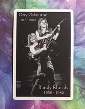 Handmade  "OZZY OSBOURNE & RANDY RHOADS" RIP sticker 2.6 by 4.0 SEE DESCRIPTION
