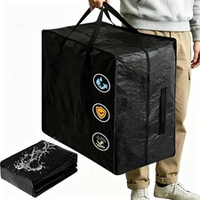 Folding Mattress Storage Bag for 6" Queen Mattress Heavy Duty Waterproof Black