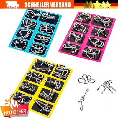 Knobelspiele Set 24 Stück, IQ Puzzle Geduldspiele Set 3D Brainteaser Metall