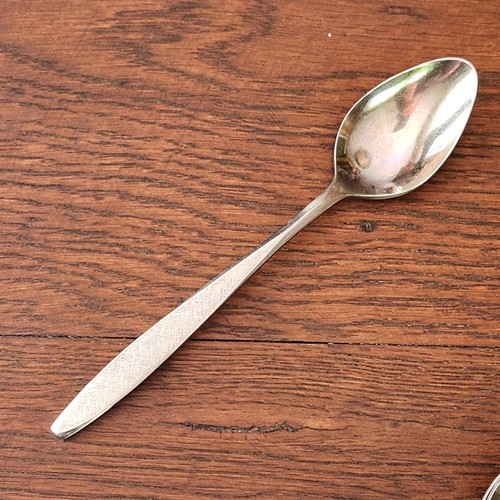 6 Ekco CORSAIR Tea Spoons Stainless Japan Burnished Handle Teaspoon Flatware Vtg - Picture 4 of 6