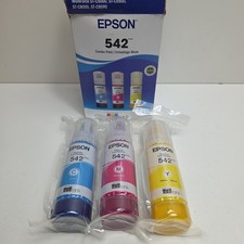 NEW GENUINE - EPSON 542 ECOTANK COLOR SET INK BOTTLES - T542520-S - Sealed 2030