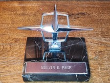 Vtg Lincoln Continental Hood Ornament Dealer Salesperson Award Dick Richards
