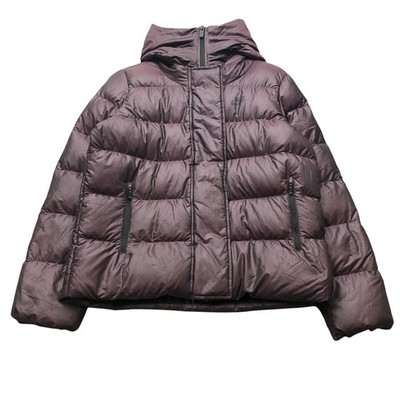 Nike Sportswear Puffer Down Fill Jacket Womens Large Hooded Zip Swoosh Purple