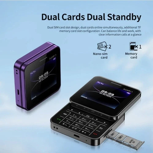 Unlocked I19 Rotating Sliding Mini Mobile Cell Phones GSM Speed Dail Dual SIM