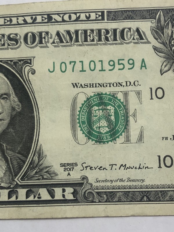 July 10 1959 Bday/Anniversary Fancy Serial 2017 Circulated $1 Dollar Note