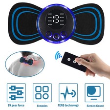 Mini Electric EMS Neck Back Massager Cervical Massage Patch Stimulator Remote