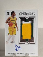 2021 Davion Mitchell Flawless Diamond Rookie Patch Auto /25 RC Baylor Kings Heat