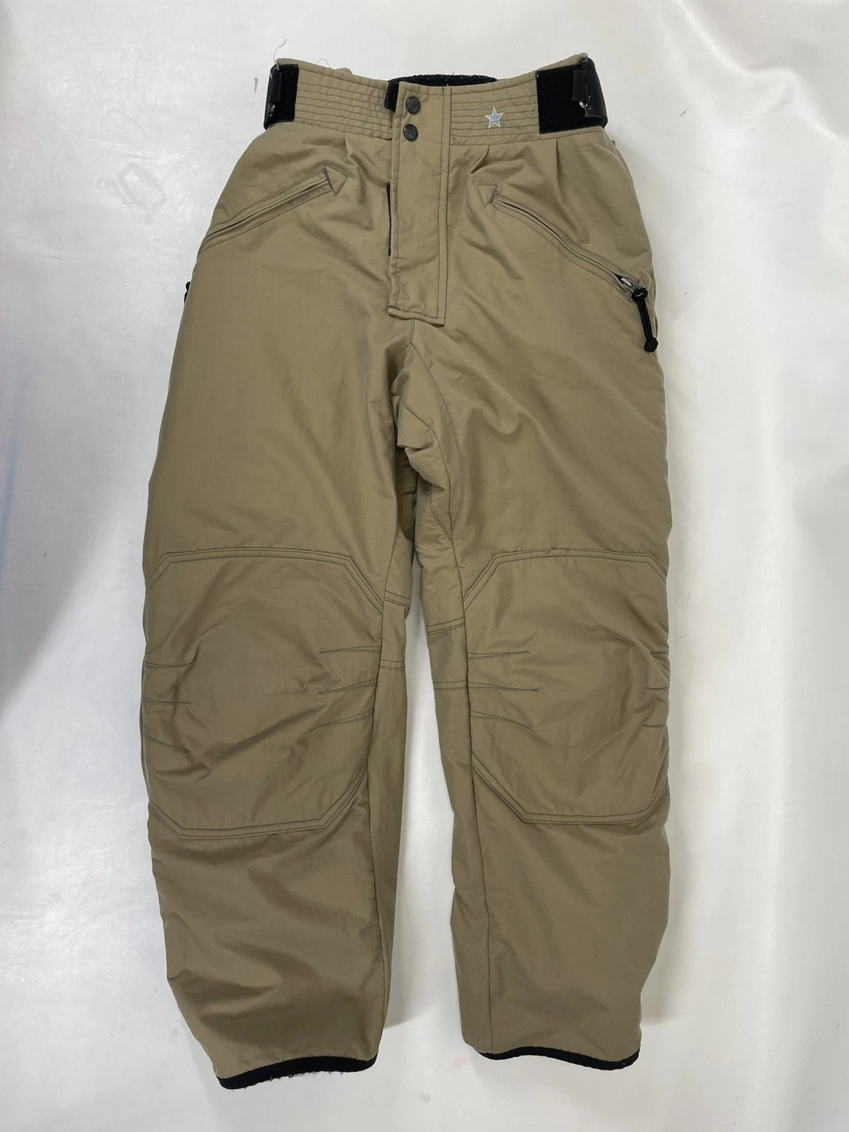 Burton Snowboard Universe Insulated Padded Knees Snow Pants S Inseam 29" Beige