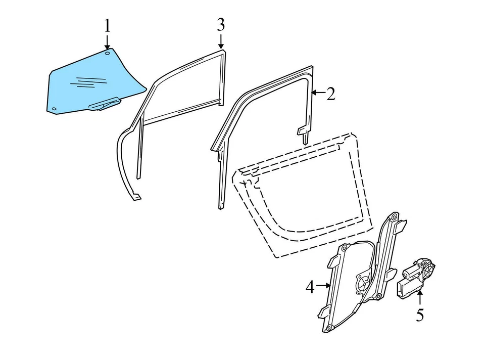 AUDI A8 QUATTRO 2004-2007 - PUERTA TRASERA DERECHA VENTANA CRISTAL 4E0845026D Foto 2 de 4