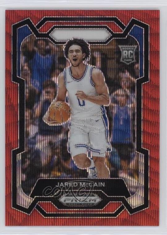 2024-25 Panini Prizm Draft Picks Red Wave Prizm Jared McCain #35 3hd