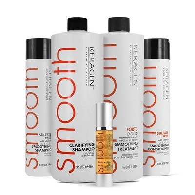 Keragen Brazilian Keratin Hair Treatment - Premium Straightener 5 Piece Set
