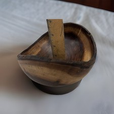 Handmade Wooden Bowl Width  6 In / Height  3.75 In Natural Edge  100 Walnut