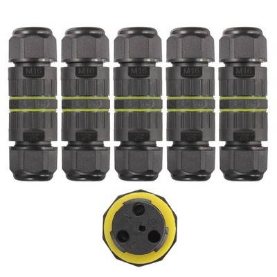 5 Pcs Waterproof Junction Box M16 2 Pin Wire Connector for Wire Range 3.5-10mm