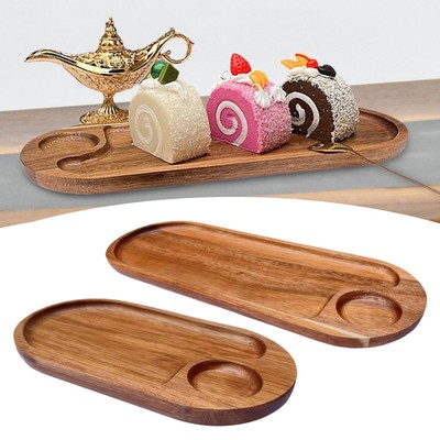 Holz Serviertablett Geschirr Dessertteller für Küche Bad Herzstück