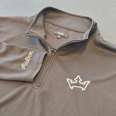 Malbon Golf DraftKings Mens XL Quarter Zip Pullover Black Crown Logo Performance