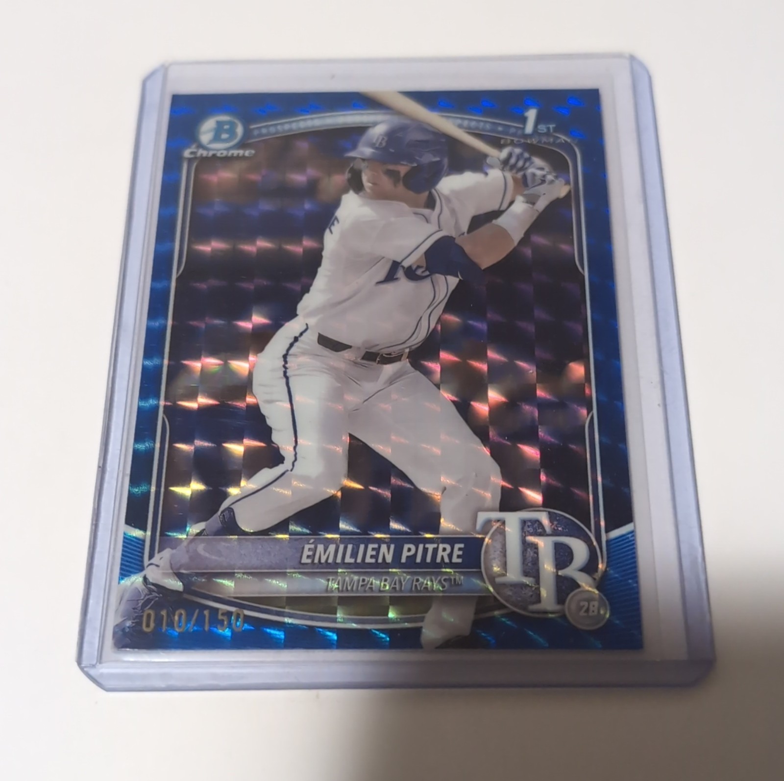 2025 Bowman Chrome Blue Geometric Refractor Émilien Pitre Rays /150 #BCP-83