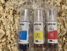 Genuine Epson 522 Ink Bottles 3 Pack for ET-2720 ET-2800 ET-2803 ET-4700 ET-4800