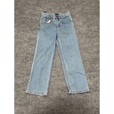 Faded Glory Girls Light Wash Straight Leg Denim Jeans Blue 8R Adjustable Waist
