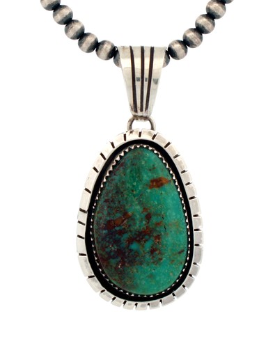 Navajo Native American Royston Turquoise Pendant by Alice Johnson SKU233287