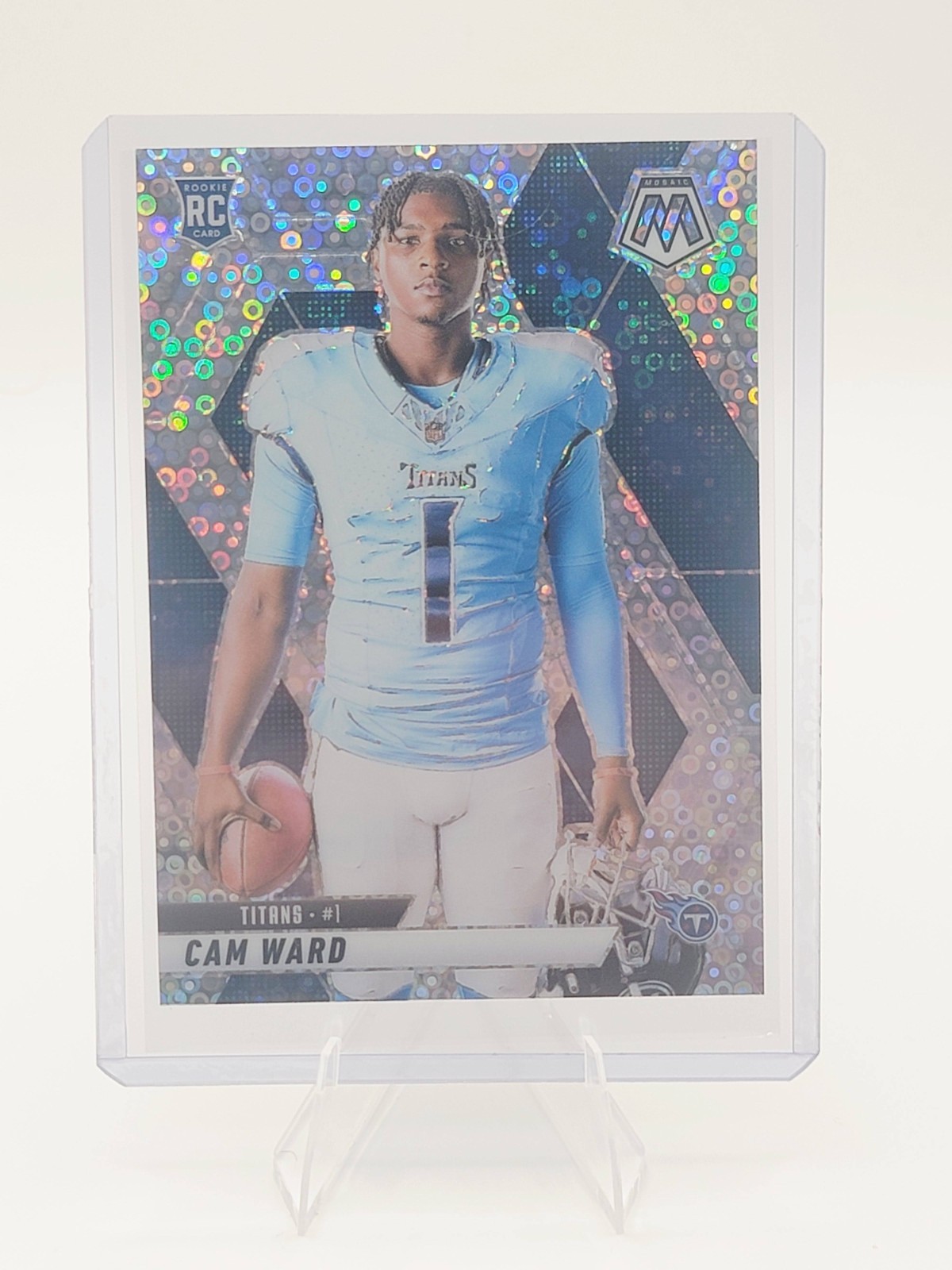 2025 Mosaic Cam Ward RC #272 Image Variation No Huddle Silver Disco Rookie