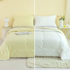 Reversible Queen Sized Bedding Comforter Sets - Cute Jersey Knit T-Shirt Feel...