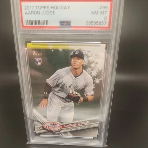 2017 Topps Holiday #99 Aaron Judge Rookie RC PSA 8