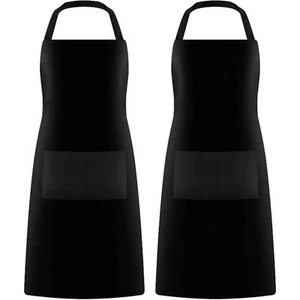 2 Pack Chef Apron with Pockets – Grilling Aprons for Men, Waterproof Cooking ... - Picture 1 of 8