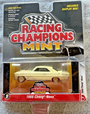1/64 Chase Racing Champions Mint 1966 Chevy Nova GOLD STRIKE Car Gold Wheels