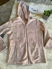 Wonder Nation Girls' Pink Hooded Fleece Jacket with Star Pattern Size Large