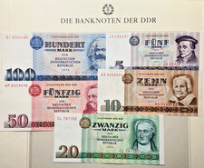 DDR 5 - 100 Mark 1971-1975  ss Lot Banknoten Papiergeld Geldschein echt