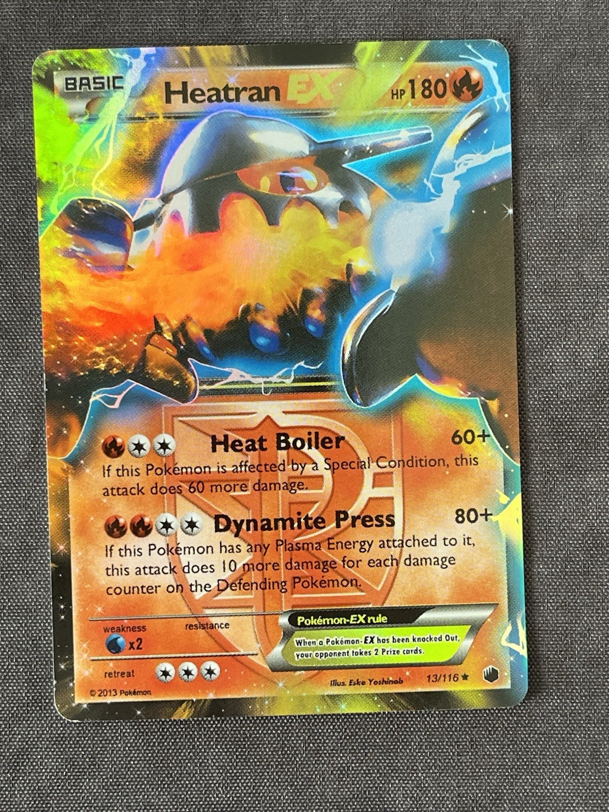 2013 Heatran EX 13/116 Ultra Rare Pokemon Plasma Freeze Team