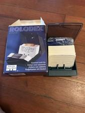 NEW Vintage Rolodex Home 67356 Covered Card File w/ 125 cards Black 1998 USA