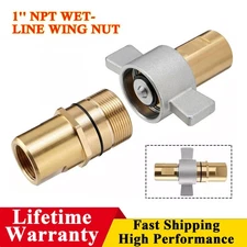 1" NPT Wet Line Wing Nut Hydraulic Quick Disconnect Brass Coupler/Coupling Set