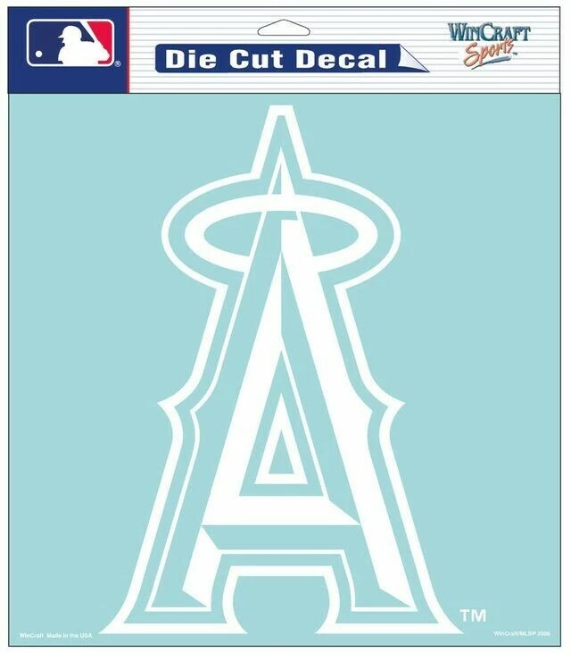 MLB LA Anaheim Angels Team Logo 8"x 8" White Die-Cut Auto Decal Sticker -NEW - Image 2 of 2