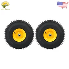 2 Pack 15x6.00-6 Turf Tires & Wheels 4 Ply Centered Hub For Lawn Garden Mower